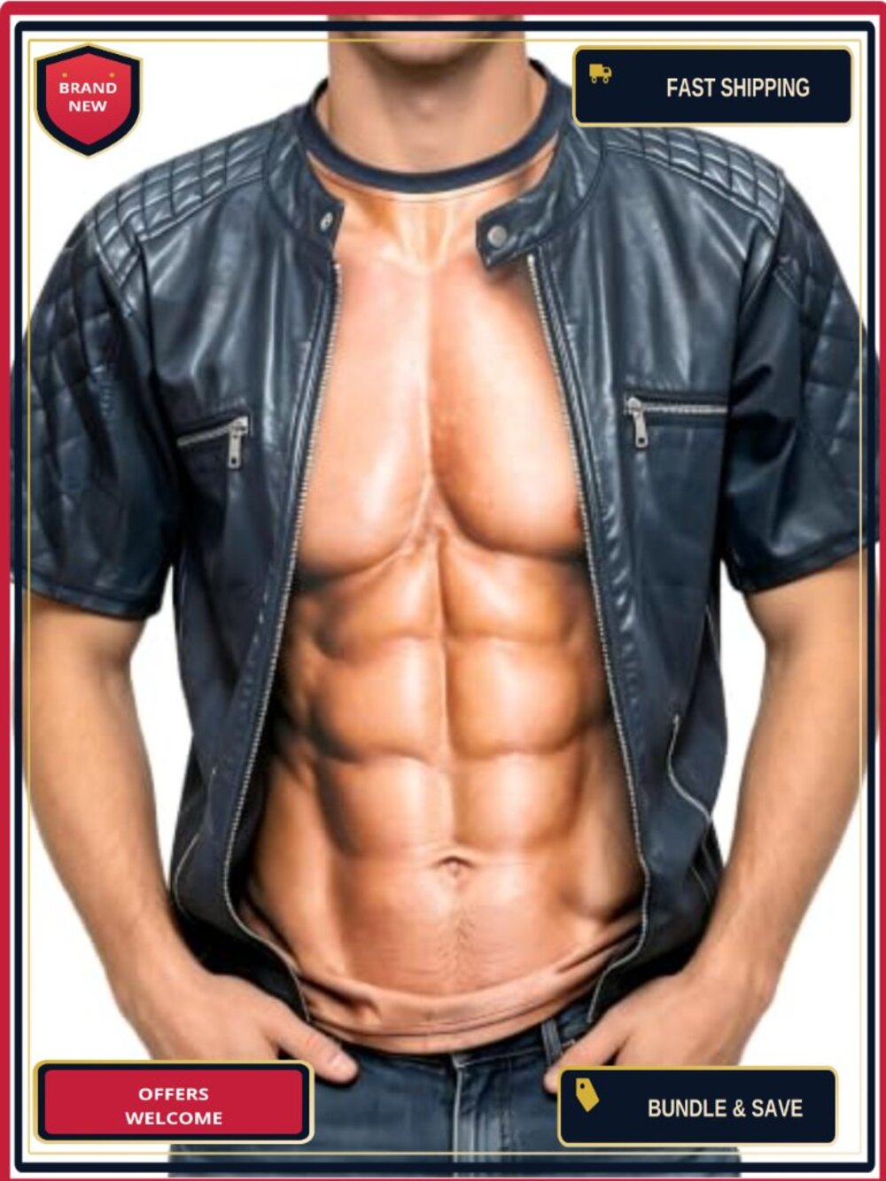 Men's 3D Fake Muscle Graphic T-Shirt Novelty Costume Tee
